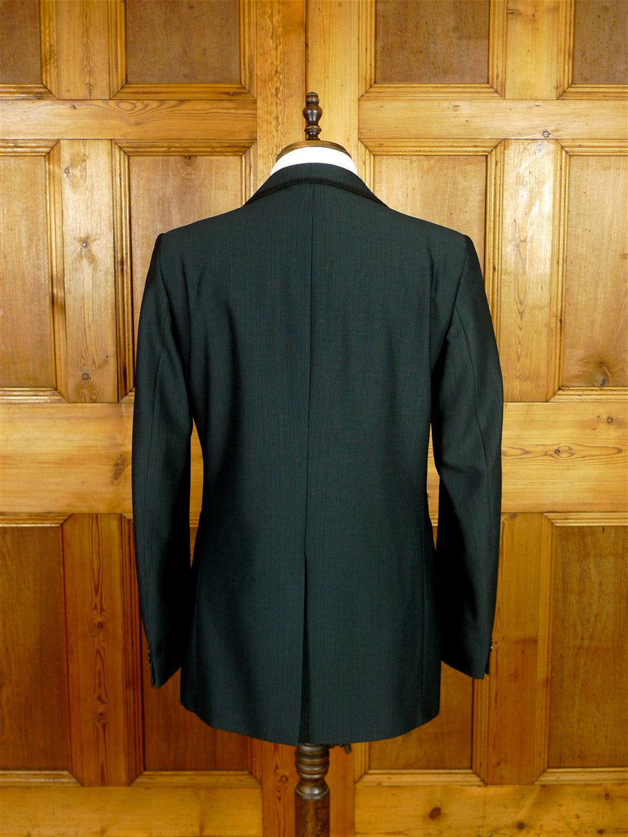 25/1021 wonderful vintage 1970s terylene retro black textured dinner suit 40 long