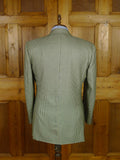 25/1013 gieves & hawkes savile row green check pure cashmere sports jacket blazer 43-44 regular