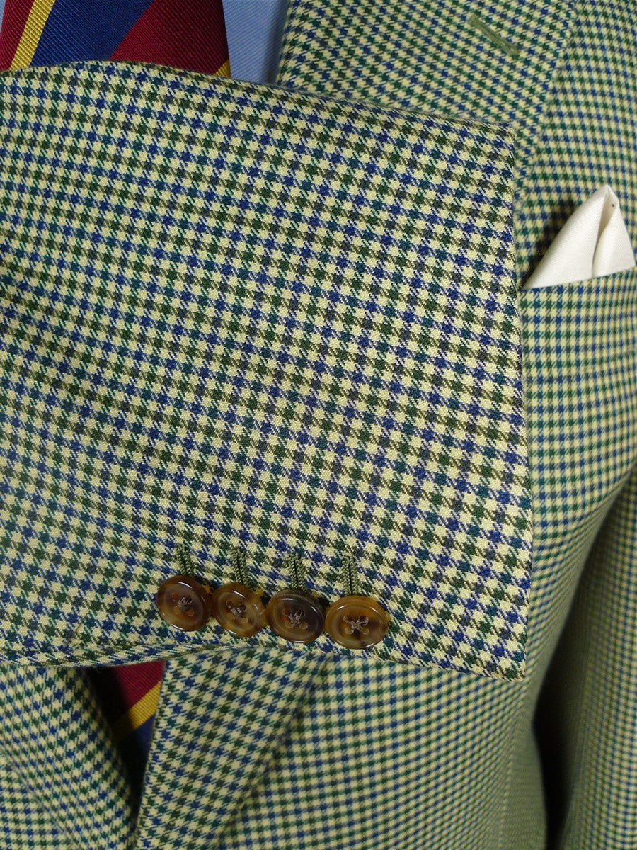 25/1013 gieves & hawkes savile row green check pure cashmere sports jacket blazer 43-44 regular