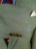 25/1013 gieves & hawkes savile row green check pure cashmere sports jacket blazer 43-44 regular
