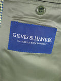 25/1013 gieves & hawkes savile row green check pure cashmere sports jacket blazer 43-44 regular