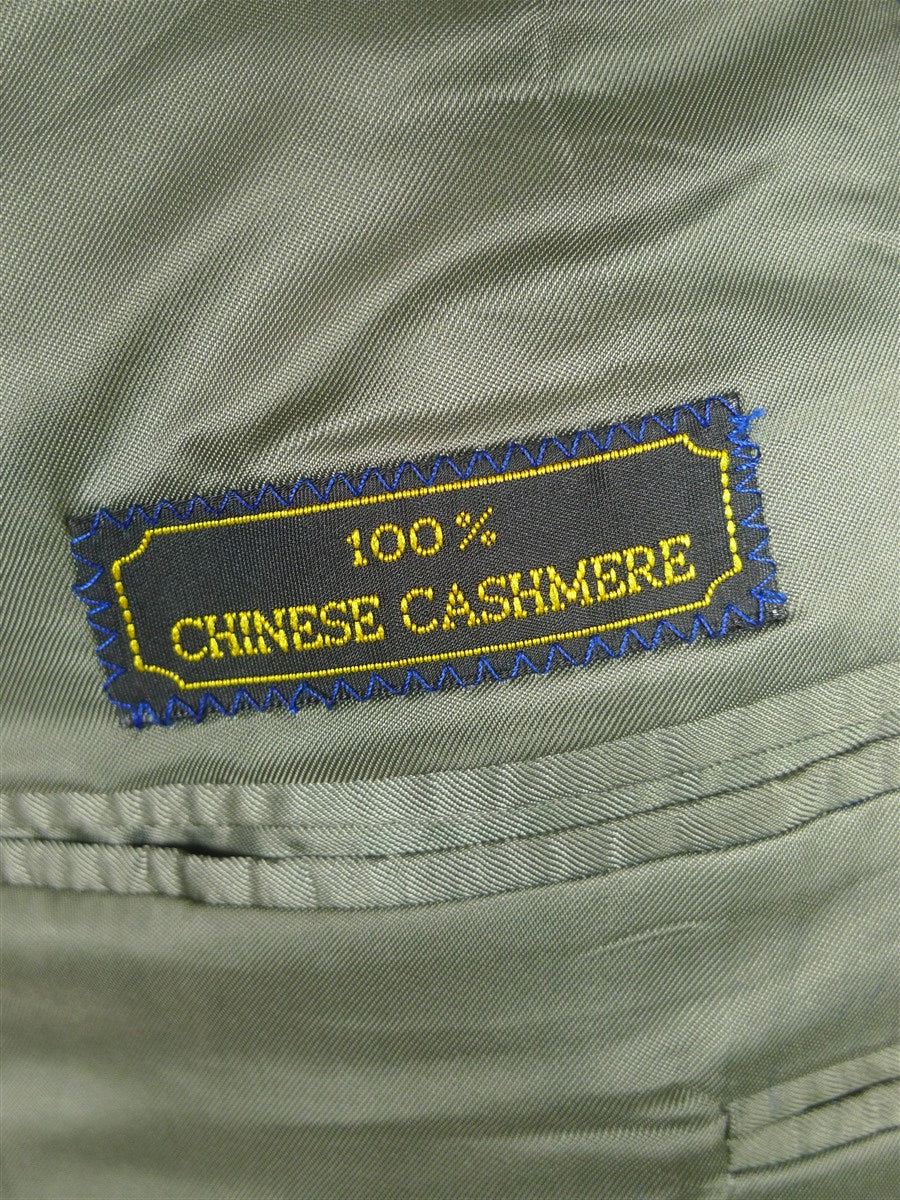 25/1013 gieves & hawkes savile row green check pure cashmere sports jacket blazer 43-44 regular