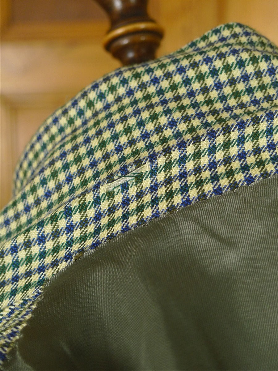25/1013 gieves & hawkes savile row green check pure cashmere sports jacket blazer 43-44 regular