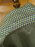 25/1013 gieves & hawkes savile row green check pure cashmere sports jacket blazer 43-44 regular