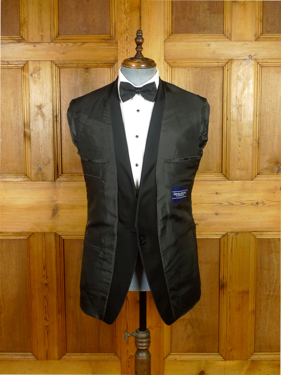 25/1018 immaculate gieves & hawkes savile row black wool shawl dinner jacket 39 regular