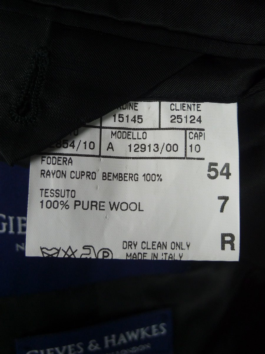 25/1031 immaculate gieves & hawkes savile row black heringbone wool morning coat 42-43 regular