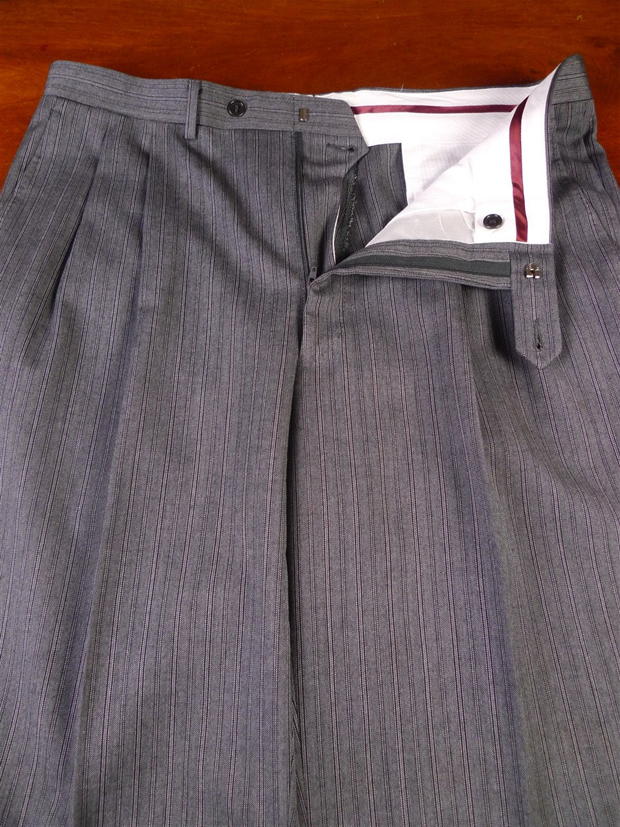25/1032 immaculate gieves & hawkes savile row grey cashmere stripe wool moring trouser 36