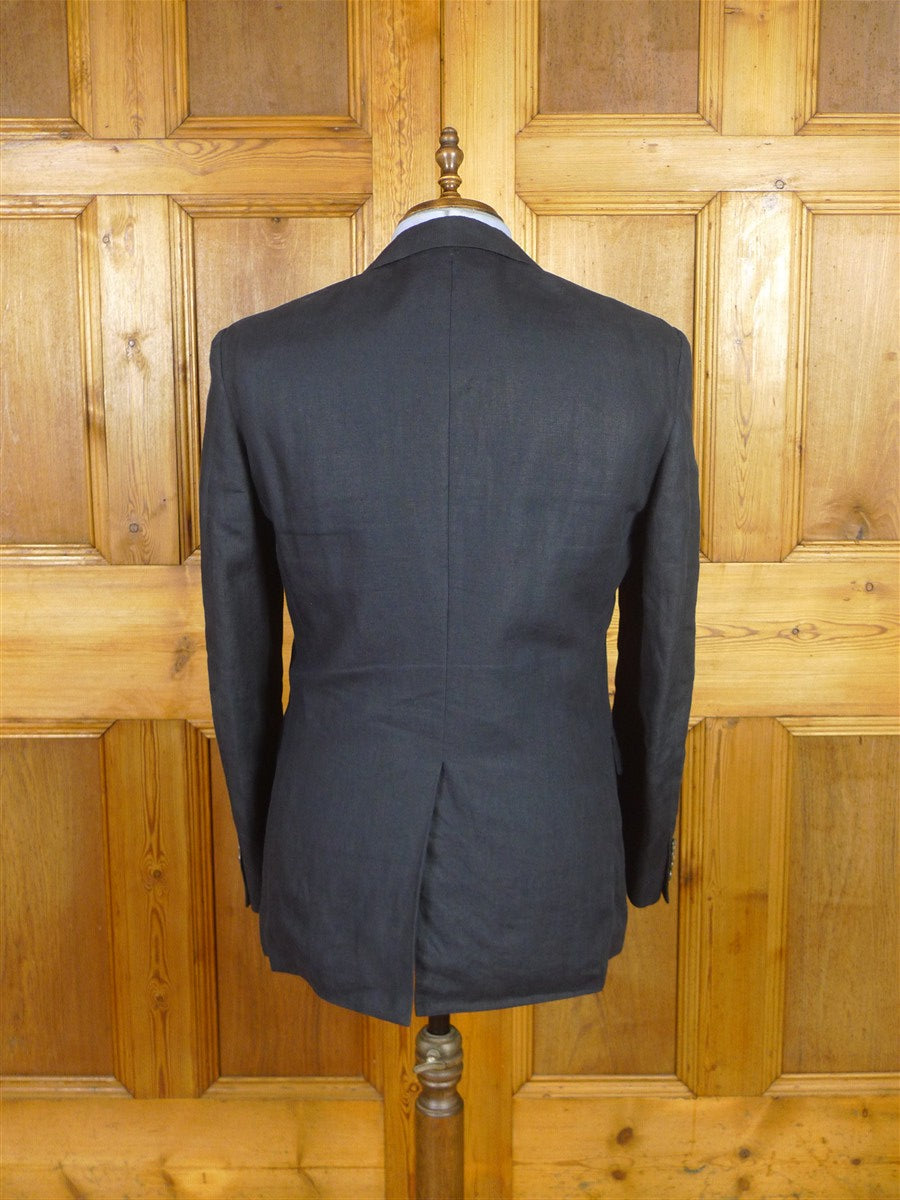 25/1017 immaculate gieves & hawkes savile row dark blue 100% linen blazer jacket 42 regular