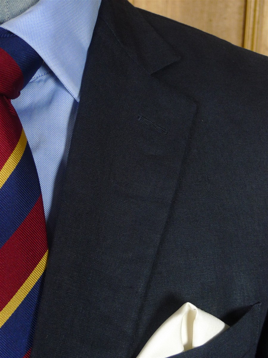 25/1017 immaculate gieves & hawkes savile row dark blue 100% linen blazer jacket 42 regular