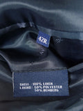 25/1017 immaculate gieves & hawkes savile row dark blue 100% linen blazer jacket 42 regular