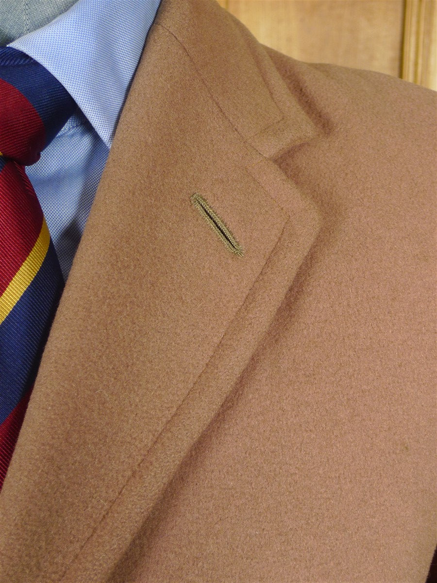 25/1024 vintage 1950s british fawn melton wool polo coat overcoat w/ burgundy linings 40