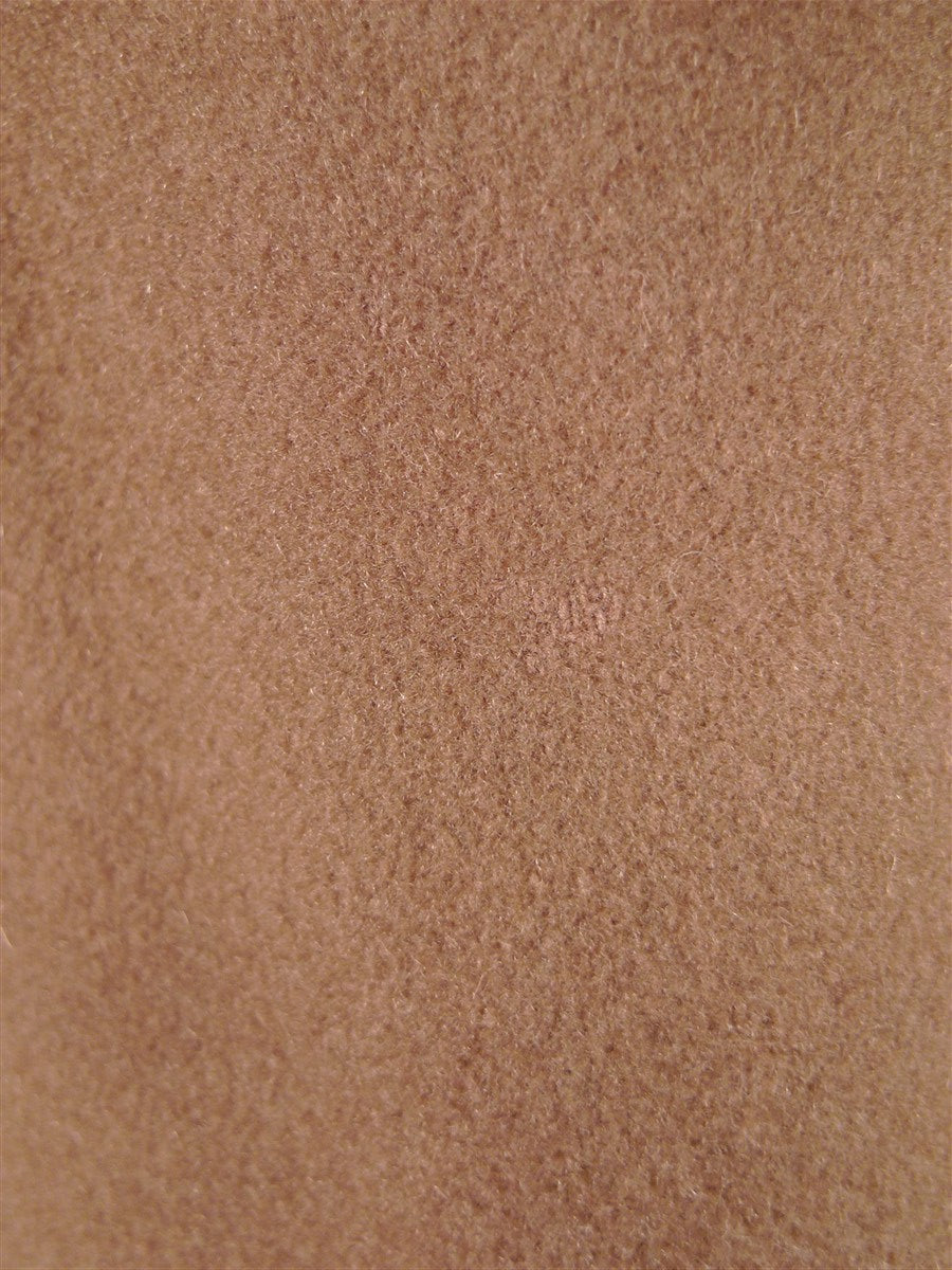 25/1024 vintage 1950s british fawn melton wool polo coat overcoat w/ burgundy linings 40