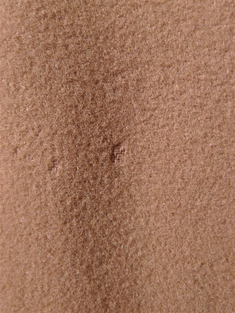 25/1024 vintage 1950s british fawn melton wool polo coat overcoat w/ burgundy linings 40