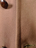 25/1024 vintage 1950s british fawn melton wool polo coat overcoat w/ burgundy linings 40