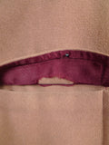 25/1024 vintage 1950s british fawn melton wool polo coat overcoat w/ burgundy linings 40