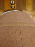 25/1024 vintage 1950s british fawn melton wool polo coat overcoat w/ burgundy linings 40