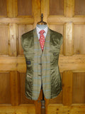 25/1009 near immaculate daks jermyn street green gun check wool tweed half norfolk style sports jacket blazer 40 regular