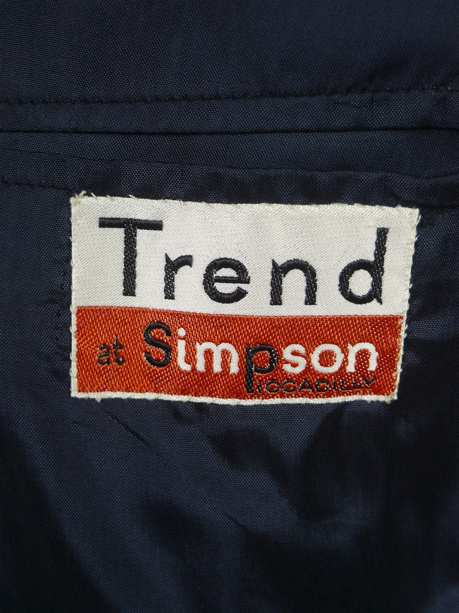 25/1011 vintage 1950s 1960s simpson piccadilly blue / yellow stripe boating blazer jacket 35 regular to long