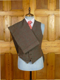 25/1022 beautiful vintage 1962 savile row bespoke green / red wp check thornproof twist trouser & waistcoat 38 regular to long