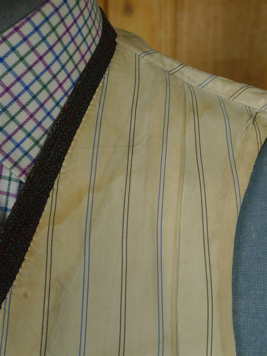 25/1022 beautiful vintage 1962 savile row bespoke green / red wp check thornproof twist trouser & waistcoat 38 regular to long