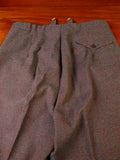 25/1022 beautiful vintage 1962 savile row bespoke green / red wp check thornproof twist trouser & waistcoat 38 regular to long