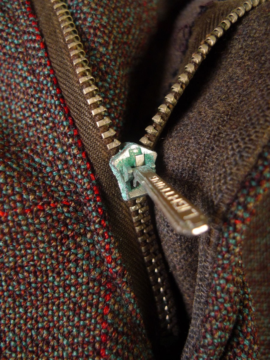 25/1022 beautiful vintage 1962 savile row bespoke green / red wp check thornproof twist trouser & waistcoat 38 regular to long