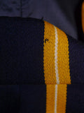25/1011 vintage 1950s 1960s simpson piccadilly blue / yellow stripe boating blazer jacket 35 regular to long