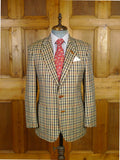 25/1033 immaculate daks house check wool sports jacket blazer w/ suede trims 38-39 regular