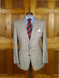 25/1034 immaculate vintage daks gun check wool & 20% silk sports jacket blazer 43-44 regular