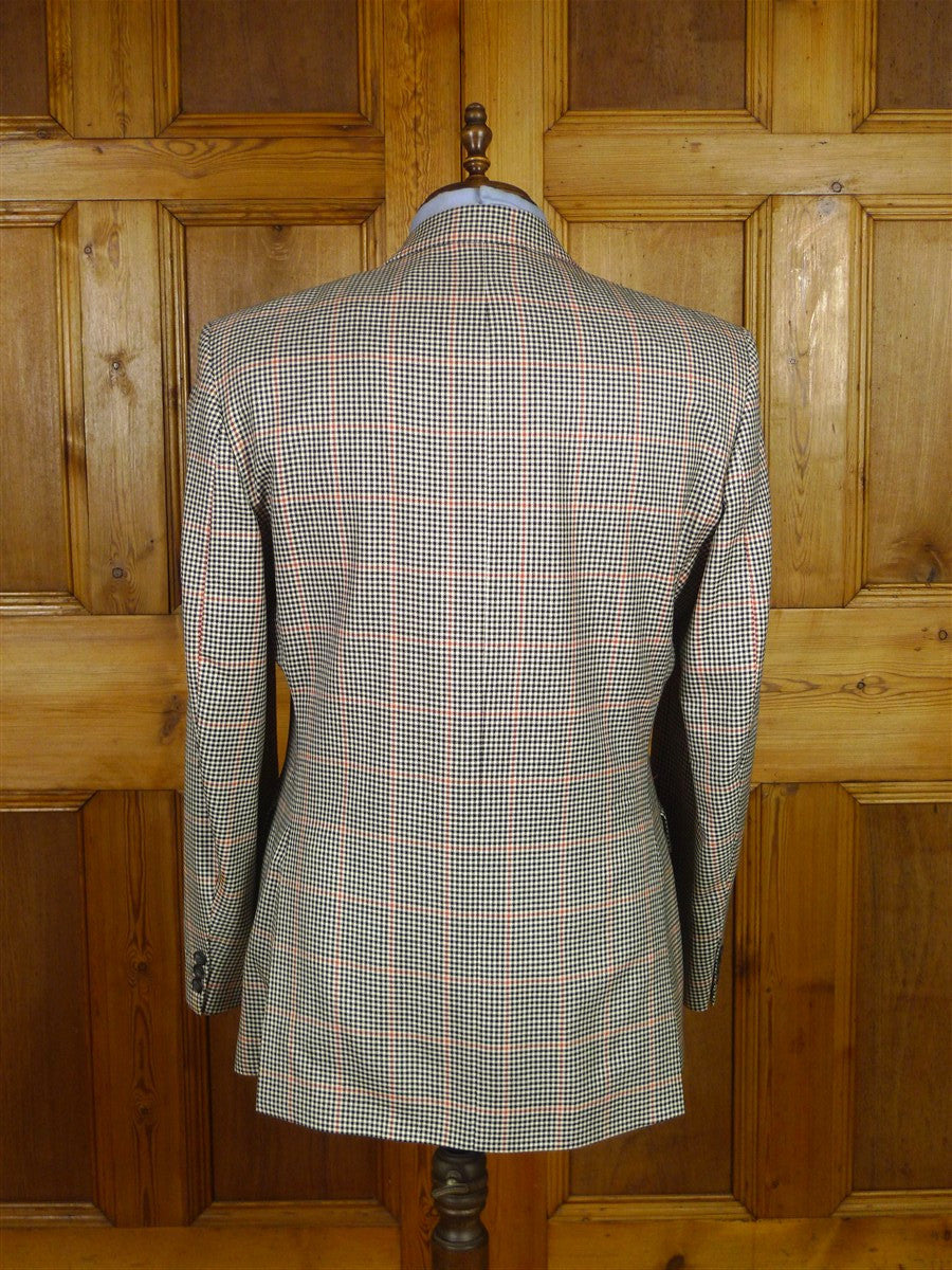 25/1034 immaculate vintage daks gun check wool & 20% silk sports jacket blazer 43-44 regular