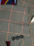 25/1034 immaculate vintage daks gun check wool & 20% silk sports jacket blazer 43-44 regular
