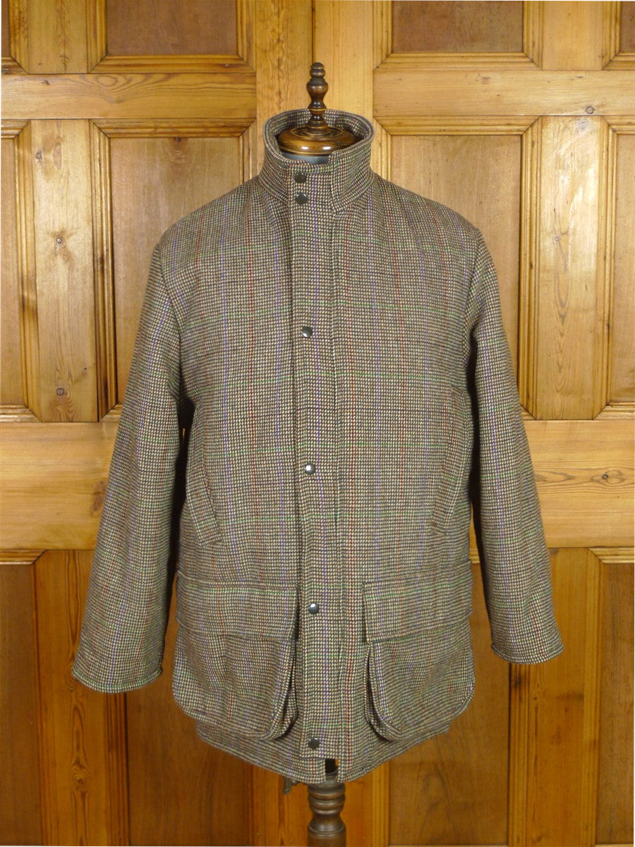 25/1037 immaculate haggart of aberfeldy green sporting check heavyweight tweed shooting jacket coat 38-39