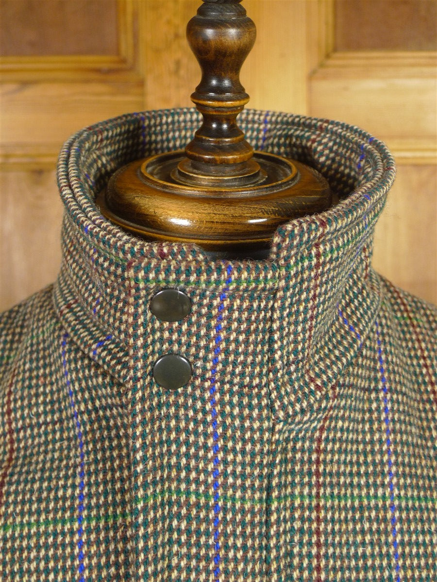 25/1037 immaculate haggart of aberfeldy green sporting check heavyweight tweed shooting jacket coat 38-39