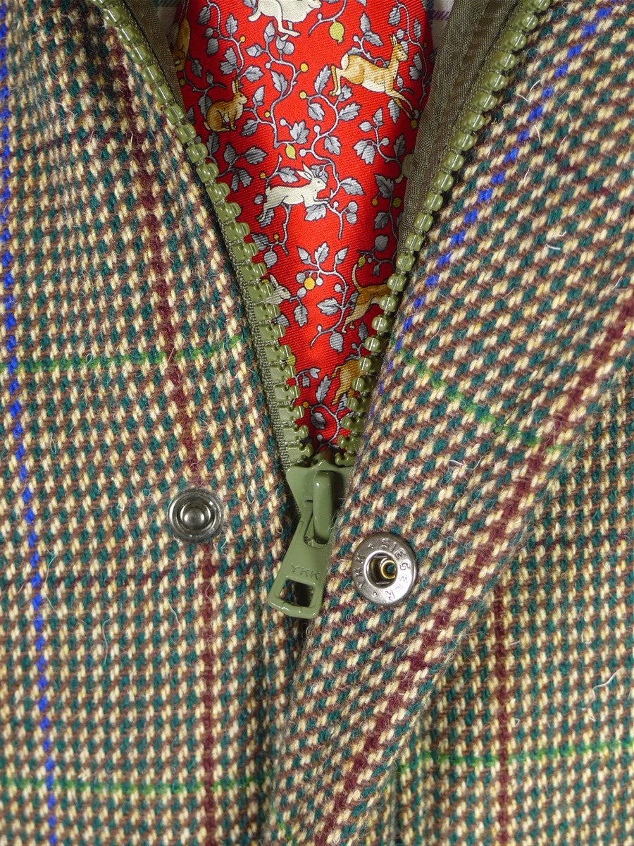 25/1037 immaculate haggart of aberfeldy green sporting check heavyweight tweed shooting jacket coat 38-39
