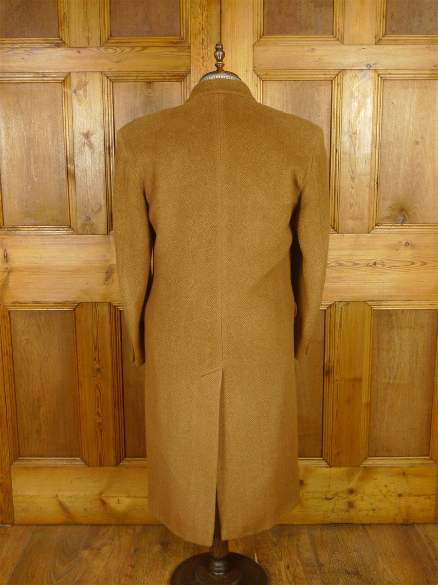 25/1038 stunning immaculate crombie angora cashmere & virgin wool camel coat overcoat 40-41