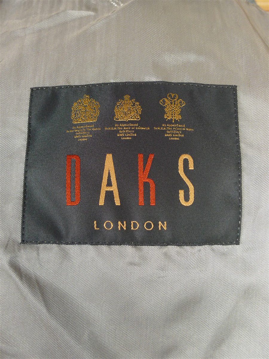 25/1036 immaculate daks london teal green check 60% linen & virgin wool sports jacket blazer 38-39 short