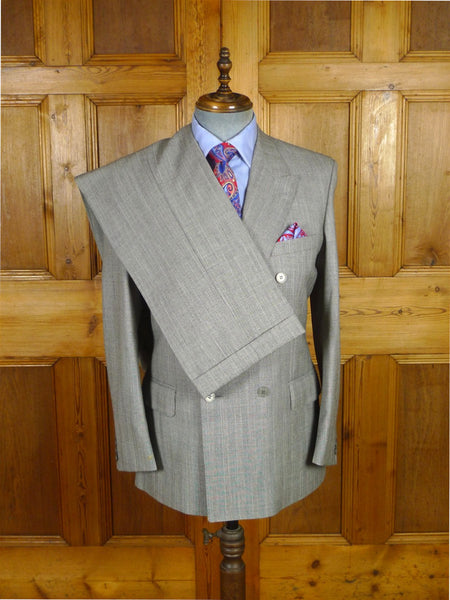 25/1039 wonderful immaculate vintage crombie grey mult-stripe d/b wool suit 39 regular