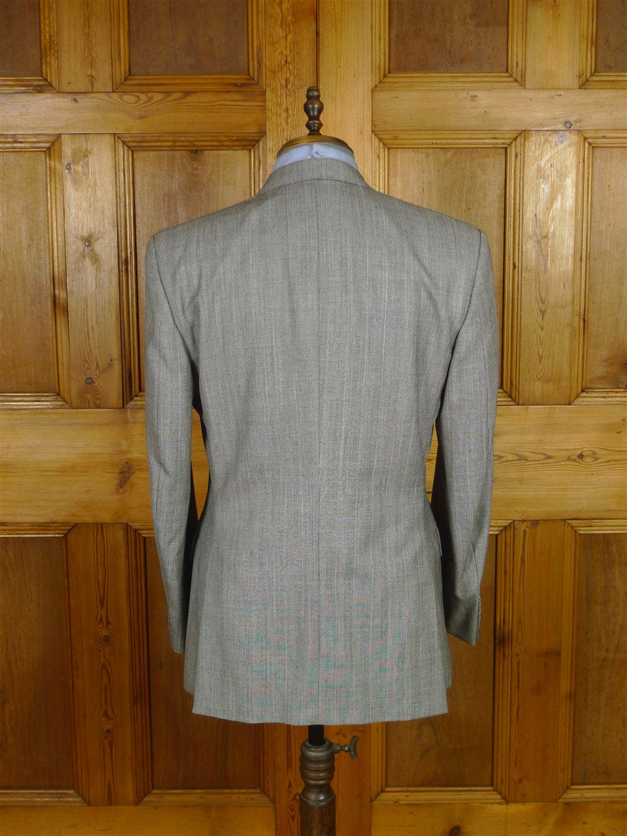 25/1039 wonderful immaculate vintage crombie grey mult-stripe d/b wool suit 39 regular