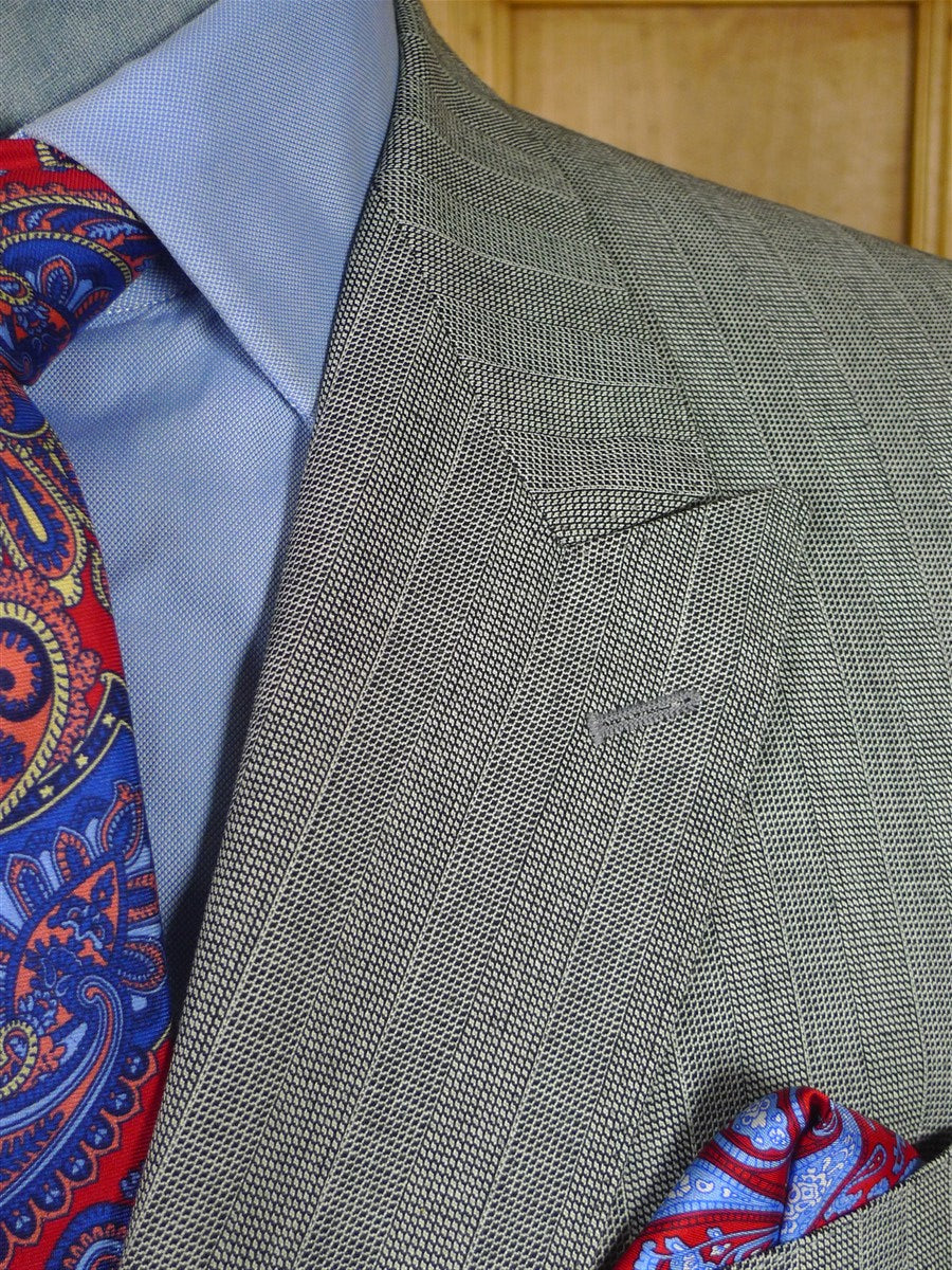 25/1039 wonderful immaculate vintage crombie grey mult-stripe d/b wool suit 39 regular