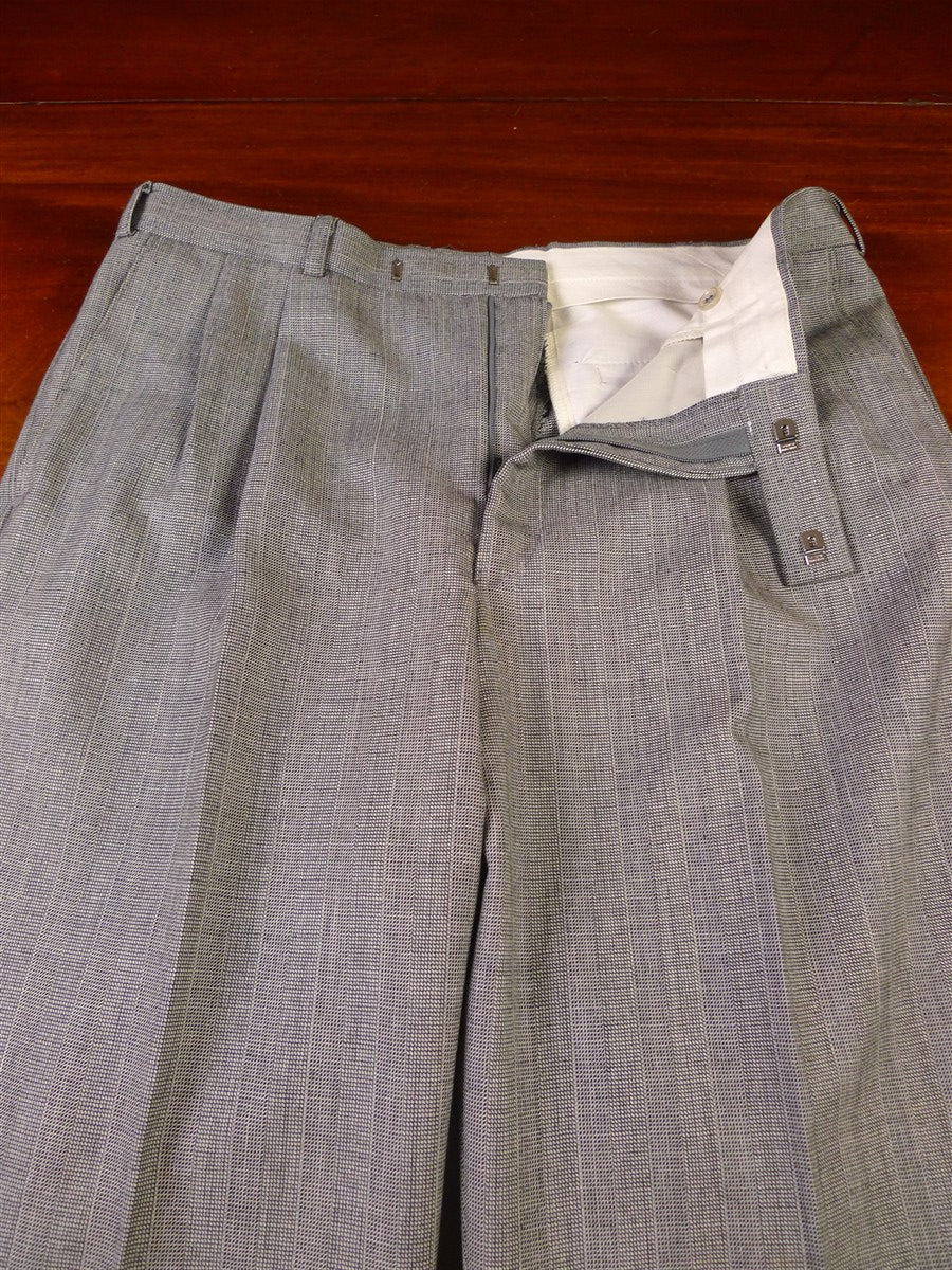 25/1039 wonderful immaculate vintage crombie grey mult-stripe d/b wool suit 39 regular