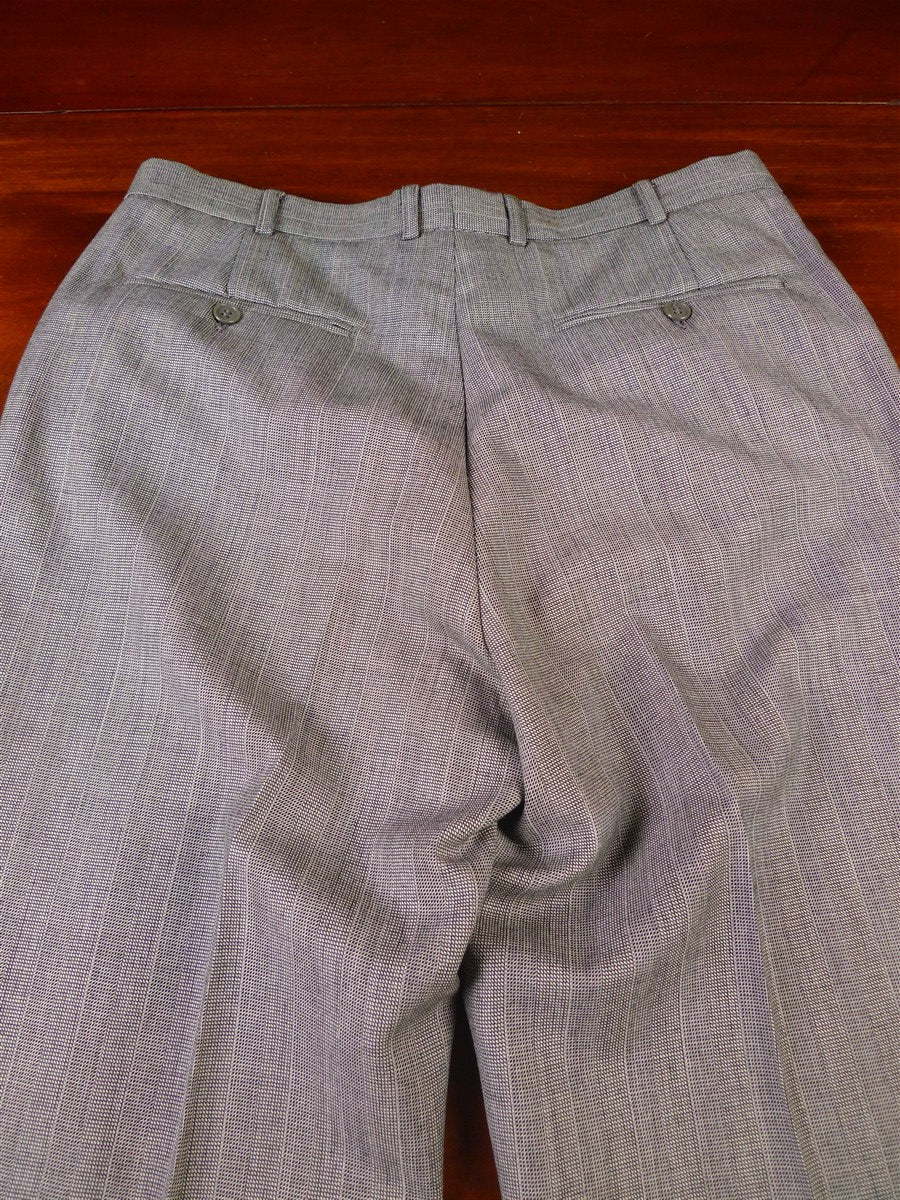 25/1039 wonderful immaculate vintage crombie grey mult-stripe d/b wool suit 39 regular