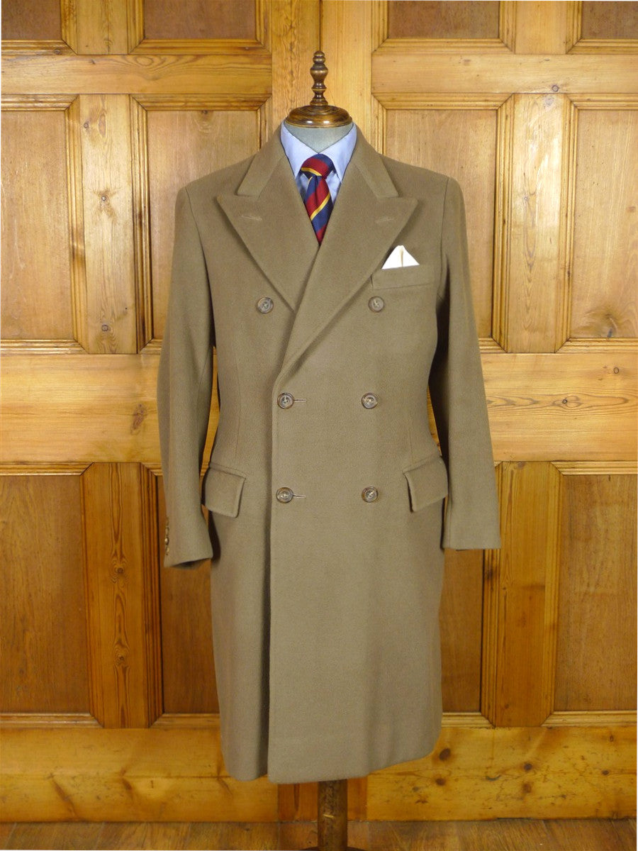 25/1050 immaculate vintage welsh & jefferies savile row bespoke heavyweight british warm coat overcoat 43