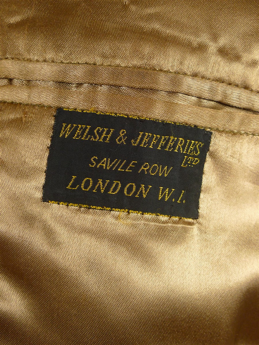25/1050 immaculate vintage welsh & jefferies savile row bespoke heavyweight british warm coat overcoat 43