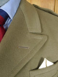 25/1051 immaculate vintage crombie melton wool british warm overcoat w/ leather buttons 38-40