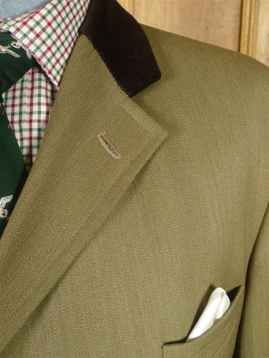 25/1052 near immaculate vintage daks signature stone venetian wool covert coat overcoat w/ velvet collar 42-44