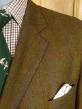 25/1048 immaculate daks brown wp check tweed sports jacket blazer 46-47 long