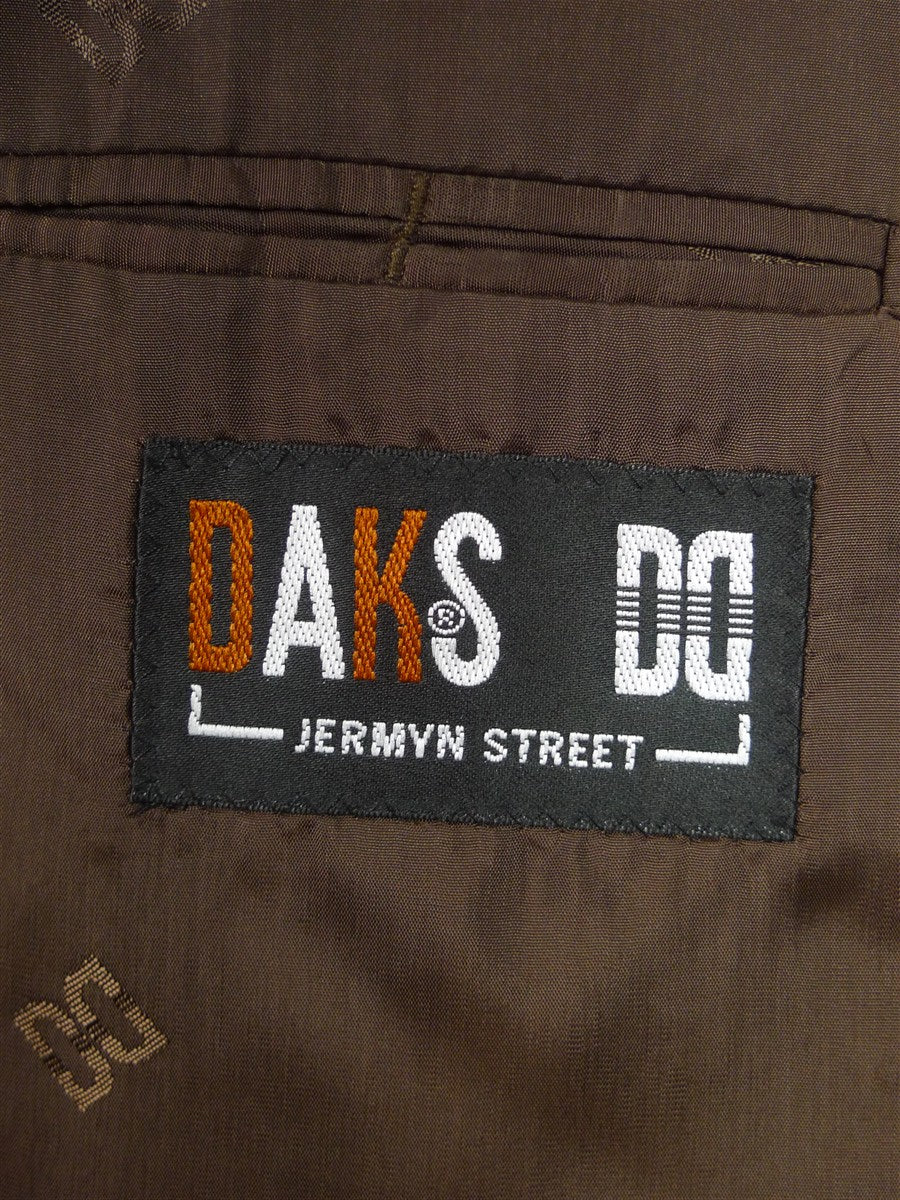 25/1048 immaculate daks brown wp check tweed sports jacket blazer 46-47 long