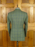 25/1046 immaculate redmayne green wp check tweed jacket w/ horn buttons 40 regular to long