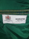 25/1046 immaculate redmayne green wp check tweed jacket w/ horn buttons 40 regular to long