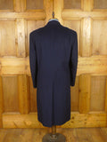 25/1054 immaculate vintage austin reed navy blue double breasted full-length wool overcoat 40 regular